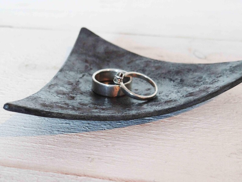 Iron anniversary gift triangle ring dish iron ring holder Etsy