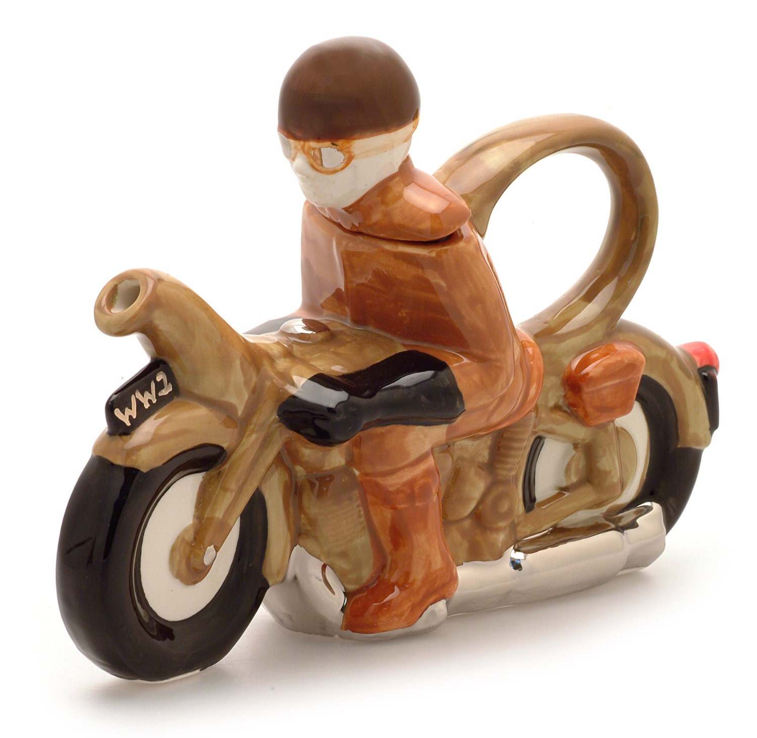 Biker Full Size Teapot (Military Dispatch Rider and Black Leather)