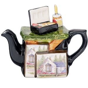 Die 'Aquarell' Teekanne mit einer Tasse