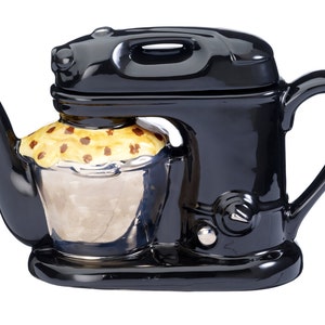 The &#39;Platinum & Black Food Mixer&#39; full size Teapot