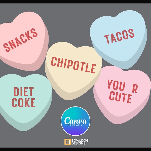 Canva Candy Heart Template