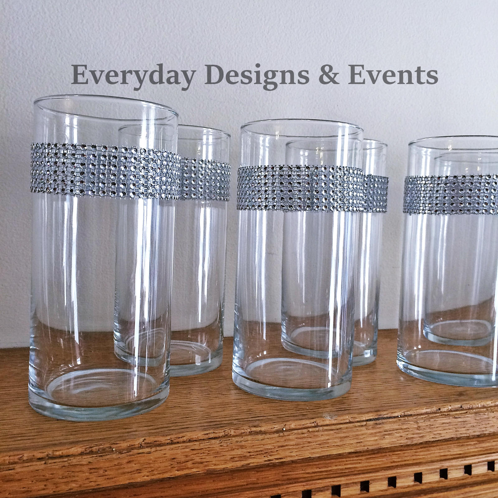 10 silver bling vases wedding centerpiece wedding Etsy