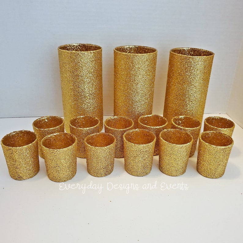Gold Wedding Centerpiece Wedding Decoration Votive Candle Etsy
