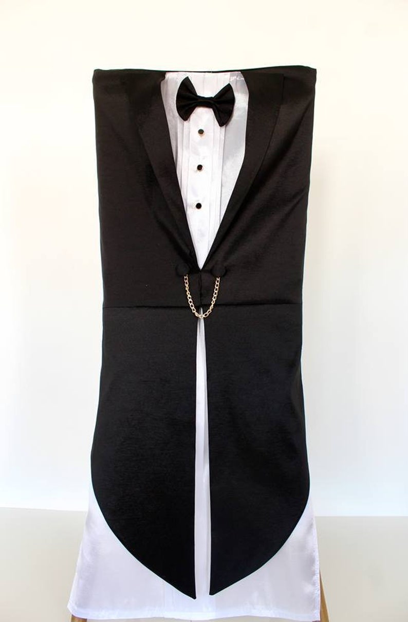 Tuxedo Black Wedding Chair Sleeve Wedding Receptionparty Etsy