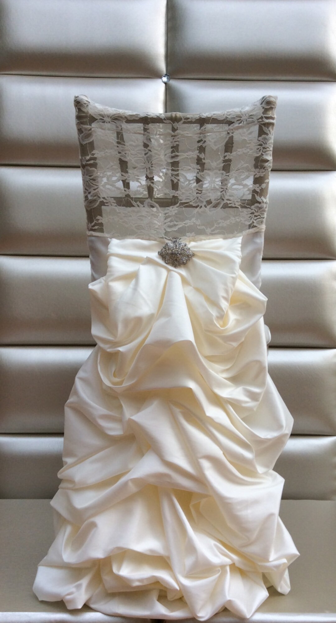 Ivory and White Lace Chair Cover Ruffled Wedding Chair Cover Etsy