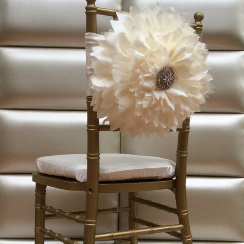Tulle Flower Chair Sash Wedding Chair Decoration Etsy