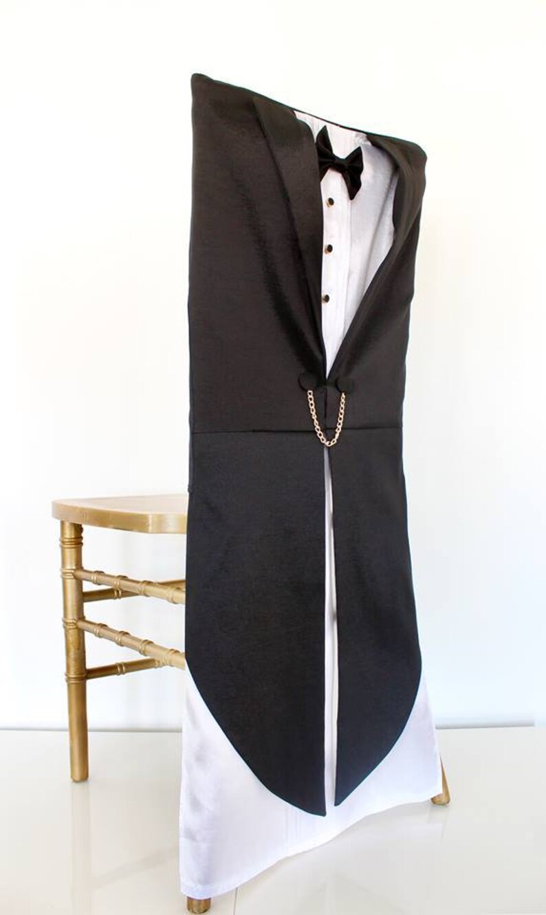 Tuxedo Black Wedding Chair Sleeve Wedding Receptionparty Etsy
