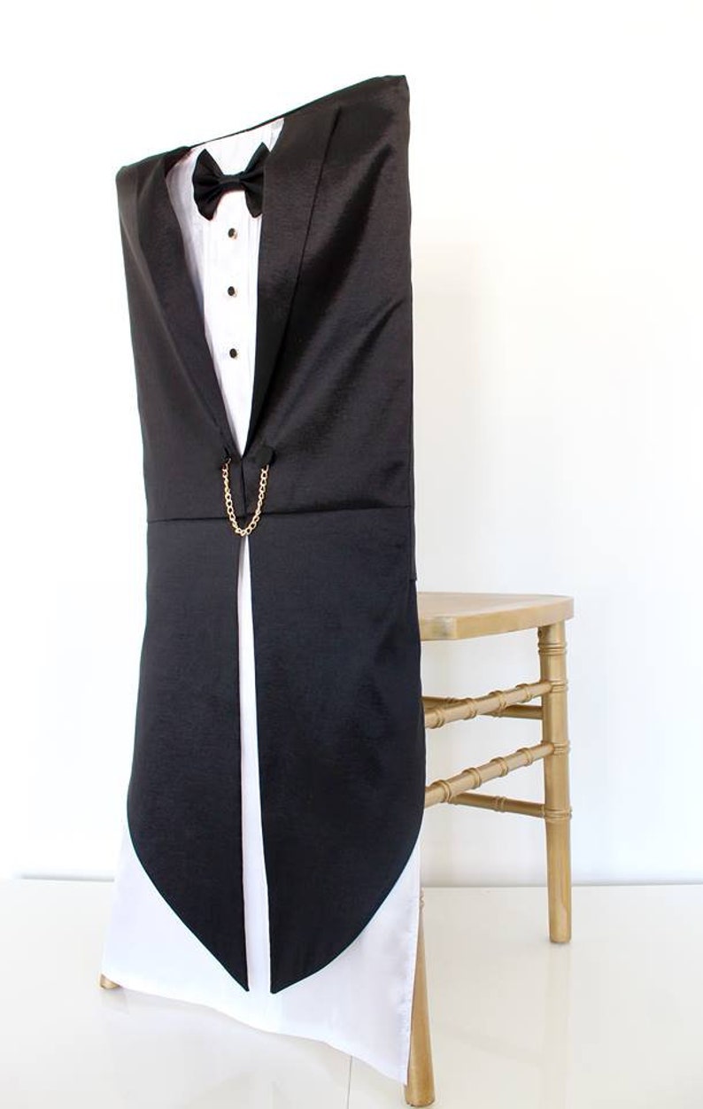Tuxedo Black Wedding Chair Sleeve Wedding Receptionparty Etsy
