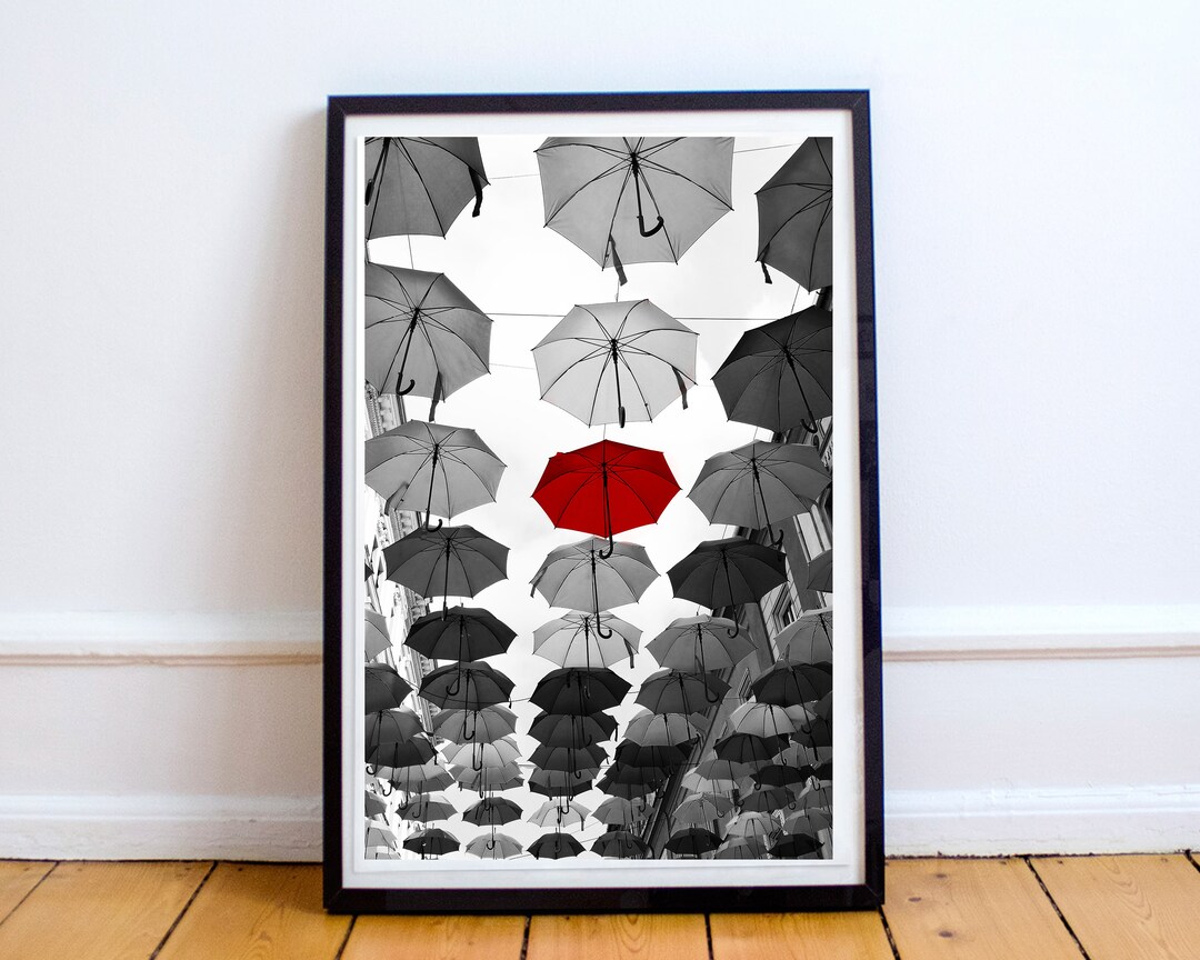 Red Umbrella Wall Art Printable Download All Sizes Etsy