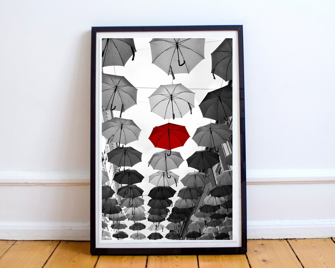Red Umbrella Wall Art Printable Download All Sizes Etsy