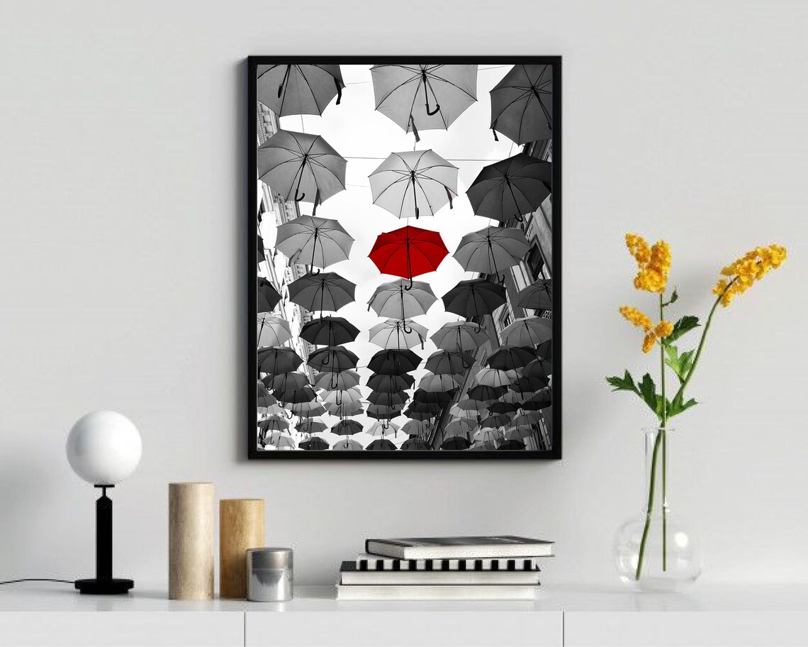 Red Umbrella Wall Art Printable Download All Sizes Etsy