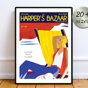 Vintage  Bazaar 1931 January Restaured Vintage Magazine Cover ALL Sizes Digital Download