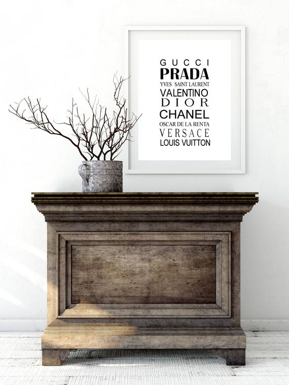 Gucci Prada Chanel Digital Print Wall Art Gift Printable Etsy