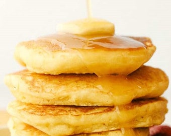 Cornbread Pancake Mix With Honey Butter Syrup In Pint or Quart Mason Jars