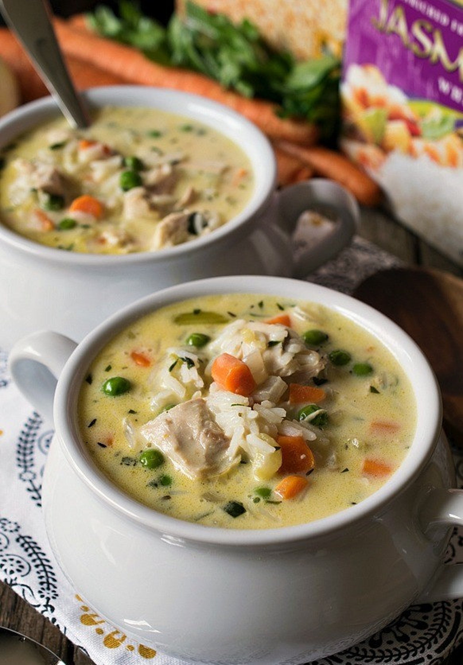 Creamy Chicken and Wild Rice Soup Mix in Two Pint & 1/2 Pint Mason Jars