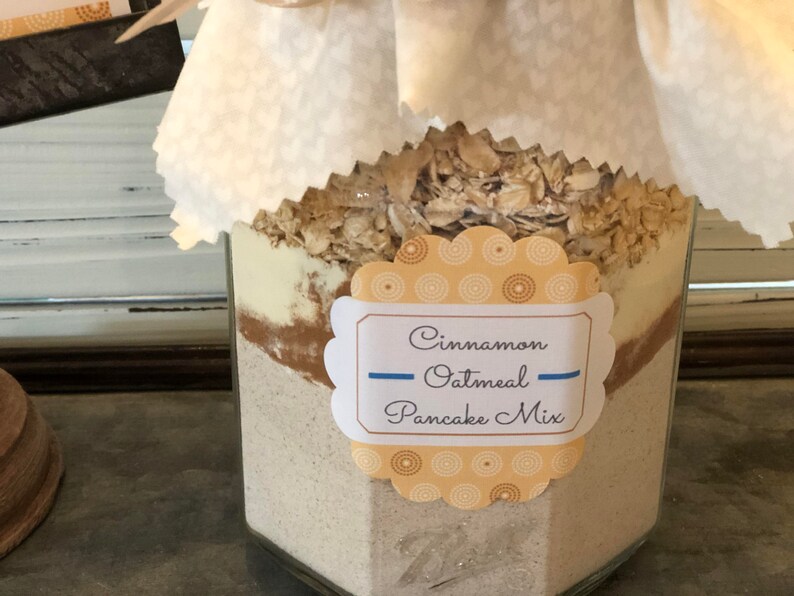 Cinnamon Oat Pancake & Waffle Mix in A Quart Beveled Mason Jar Etsy