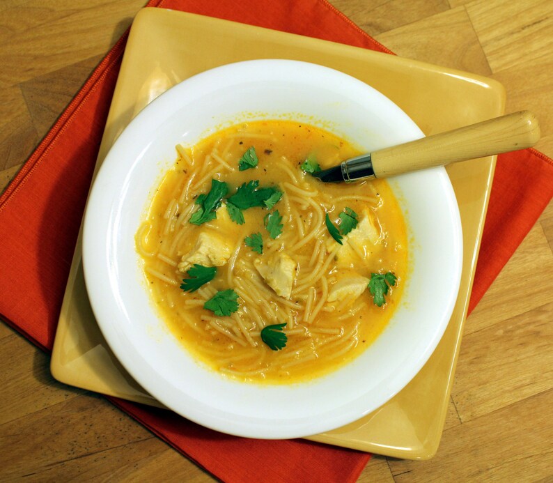 Classic Chicken Noodle Fideo Soup Mix in A Pint Jar Etsy