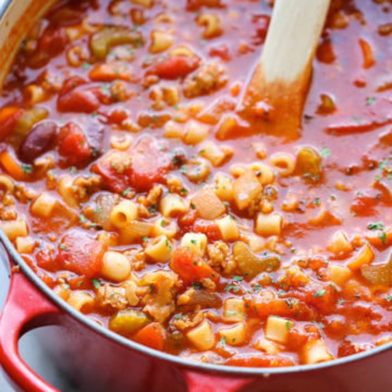 Pasta Fagioli Soup Mix In A Beveled Pint Mason Jar Etsy