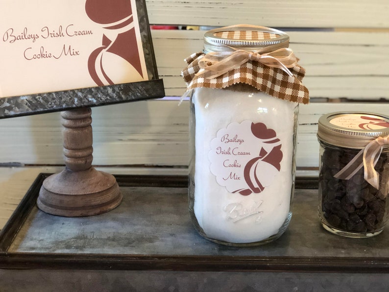 Baileys Irish Cream Chocolate Chip Cookies In A Pint or Quart Mason Jar image 1