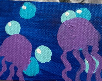 Jellyfish painting magnets