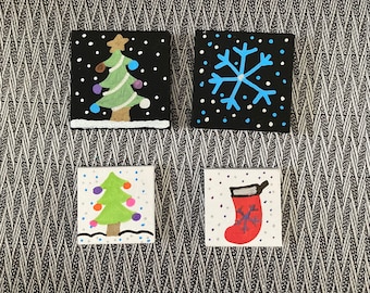 Christmas canvas magnets