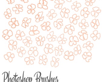 Mini Flower Doodles, Abstract Flower Photoshop Brushes, Spring Daisy Scrapbooking Clipart