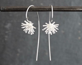 Boucles d'oreilles en argent, Gouttes en argent, Boucles d'oreilles en argent texturé, Boucles d'oreilles longues, Boucles d'oreilles en argent sterling, Cadeaux pour elle