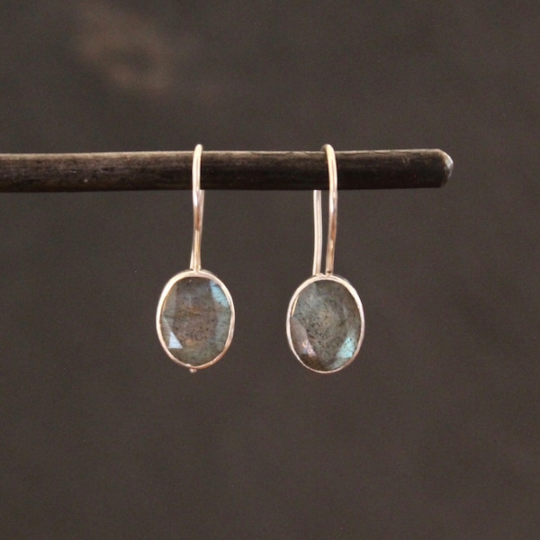 Labradorite Earrings, Gemstone Earrings, Silver and Labradorite, Labradorite Drops, Birthstone Earrings, Sterling Silver