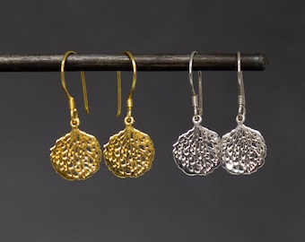 Silver Earrings, Gold Earrings, Petal Earrings, Leaf Earrings, Flower Earrings, Gold Vermeil Drop Earrings, Sterling Silver Drop Earrings