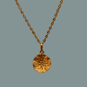 Gold Pendant Necklace, Everyday Pendant, Round Pendant, Organic Circle Necklace, Gold Vermeil image 2