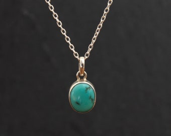 Turquoise and Silver Pendant, Gemstone Pendant Necklace, December Birthstone, Natural Turquoise, Sterling Silver