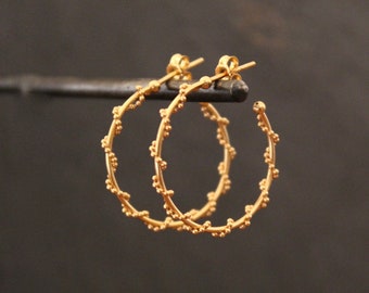 Gold Hoops, Gold Hoop Earrings, Gold Twist Hoops, Gold Vermeil Hoops, Stud Hoop Earrings, Everyday Earrings, Simple Hoops