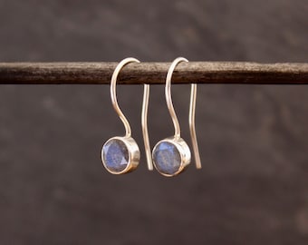 Labradorite and Silver Earrings, Faceted Labradorite, Gemstone Drops, Small Drop Earrings, Sterling Silver