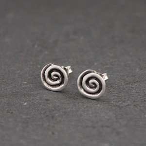 Silver Earrings, Silver Drops, Oxidised Silver, Textured Silver, round Earrings, Circles Earrings, Sterling Silver 925
