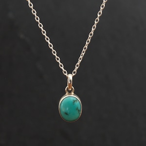 Turquoise and Silver Pendant, Gemstone Pendant Necklace, December Birthstone, Natural Turquoise, Sterling Silver
