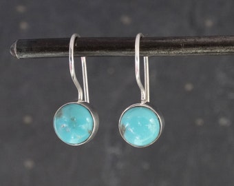 Turquoise Earrings, Silver and Turquoise Drop Earrings, December Birthstone, Birthstone Earrings, Simple Earrings, Sterling Silver