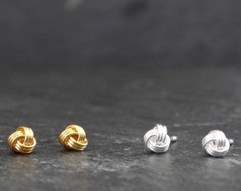 Silver Studs, Gold Studs, Knot Studs, Tiny Stud Earrings, Everyday Earrings, Twist Earrings, Post Earrings, Sterling Silver, Gold Vermeil