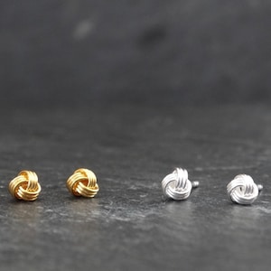 Silver Studs, Gold Studs, Knot Studs, Tiny Stud Earrings, Everyday Earrings, Twist Earrings, Post Earrings, Sterling Silver, Gold Vermeil