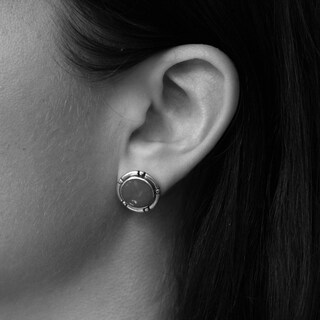 Silverly Orecchini A Bottone In Argento 925 Con Abalone – Eleganti E Ipoallergenici, Regalo Donna Perfetto
