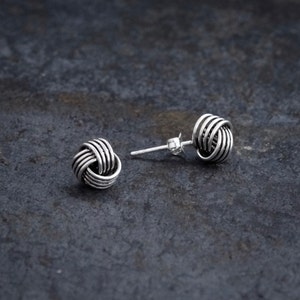 Silver Studs, Stud Earrings, Classic Earrings, Everyday Earrings, Nautical Earrings, Knot Studs, Twist Earrings, Sterling Silver, 925