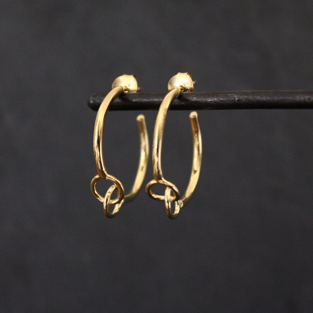 Gold Hoop Earrings, Infinity Hoop Earrings, Interlocking