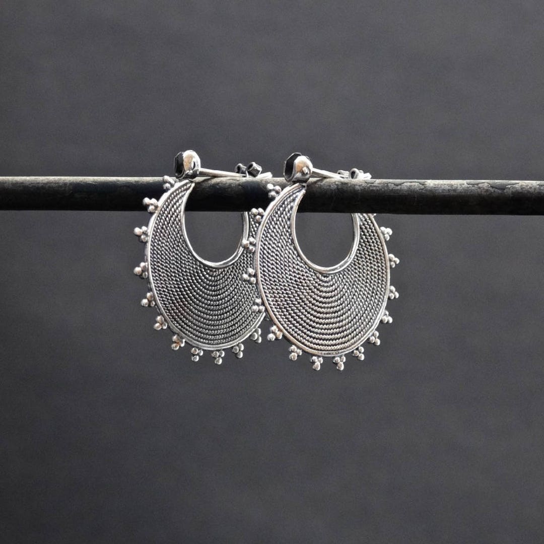 925 Sterling Silver Unusual Large Earrings for Women  namanalondon
