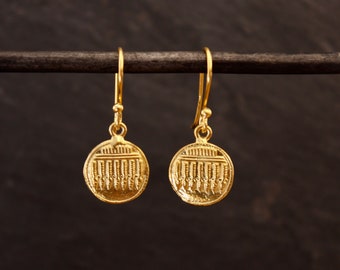 Gold Disc Earrings, Boho Gold Earrings, Gold Indian Earrings, Everyday Drop Earrings, Gold Vermeil