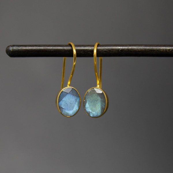 Gemstone Earrings, Labradorite Earrings, Gold and Labradorite, Labradorite Drops, Birthstone Earrings, Gold Vermeil