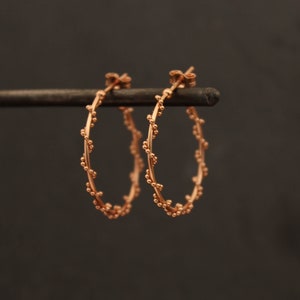 Rose Gold Hoops, Rose Gold Hoop Earrings, Gold Twist Hoops, Pink Gold Vermeil Hoops, Stud Hoop Earrings, Everyday Earrings, Simple Hoops