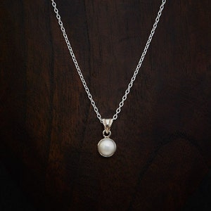 Pearl Pendant, Pearl Necklace, Single Pearl Pendant, Pearl and Silver, White Freshwater Pearl, Sterling Silver