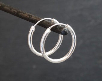 Silver Hoop Earrings, Minimal Silver Hoops, Small Everyday Hoops, Simple Hoops, Sterling Silver Hoops, Silver 925