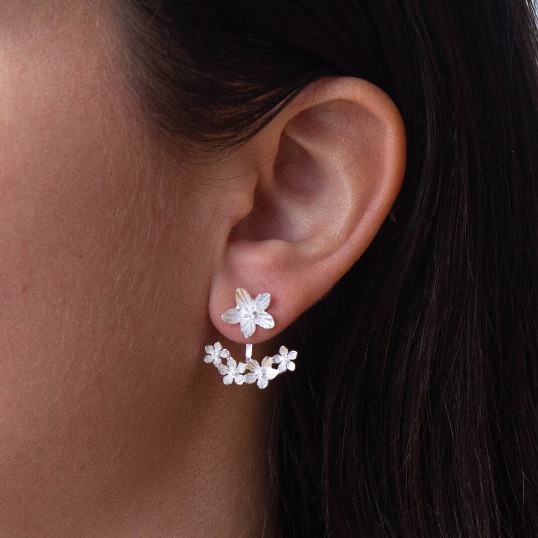 TATIANA☆[SILVER925] Bloomette Earjacket Earring MUSINSA | TATIANA (Silver 925) Bloomet Ear Jacket Earrings