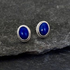 Lapis Lazuli Earrings, Lapis Lazuli Studs, Silver and Lapis Stud Earrings, September Birthstone, Birthstone Earrings, Sterling Silver 925