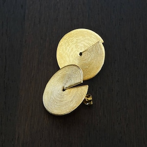 Gold Stud Earrings, Statement Earrings, Large Studs, Post Earrings, Circle Earrings, Wirework Earrings, Gold Vermeil